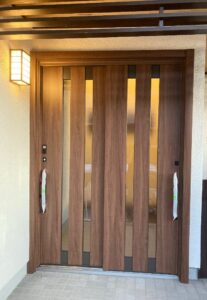筑紫野市の玄関をリシェント玄関引戸2に取り替えたあと