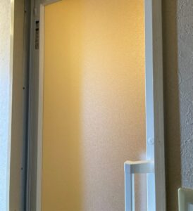 浴室ドアをドアリモの開き戸に取り替えたあと